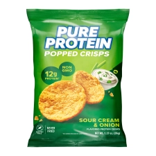 PURE PROTEIN POPPED CRISPS SOUR CREAM AND ONION CHIPS 1 COUNT