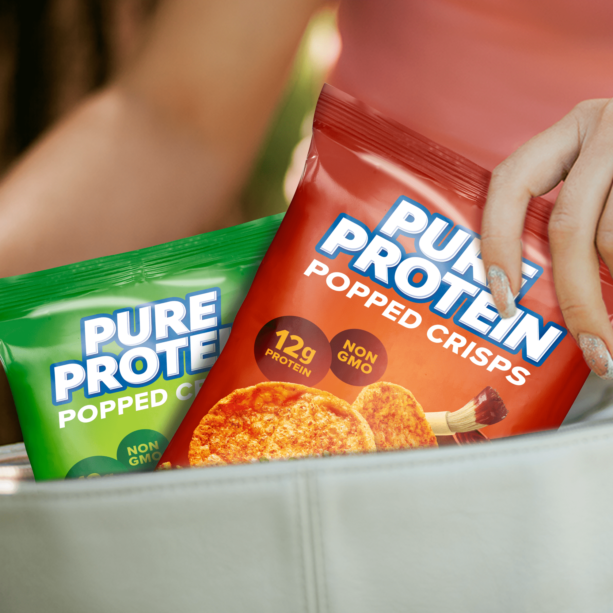 PURE PROTEIN POPPED CRISPS HICKORY BBQ 3 PACK FOR HEALTHY SNACKING AND FITNESS BOOST