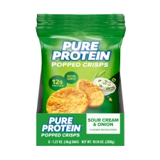 PURE PROTEIN SOUR CREAM ONION POPPED CRISPS CHIPS 8 COUNT