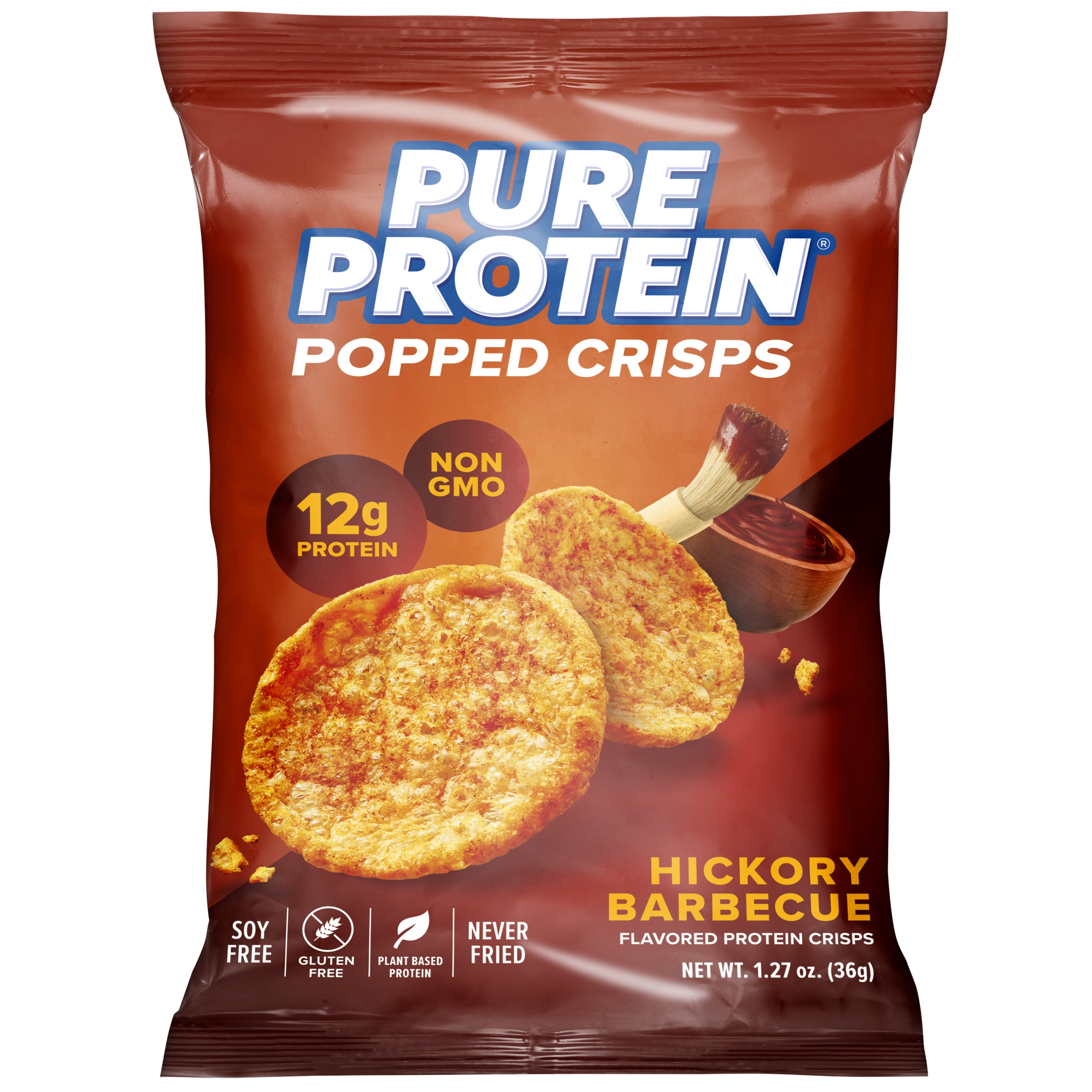 PURE PROTEIN BBQ FLAVOR POPPED CRISPS 8 COUNT CHIPS