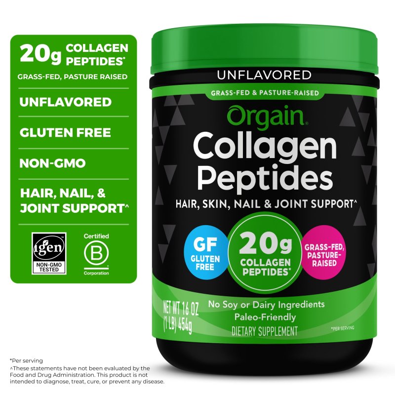 ORGAIN GRASS FED 20G COLLAGEN PEPTIDES POWDER UNFLAVORED 1LB