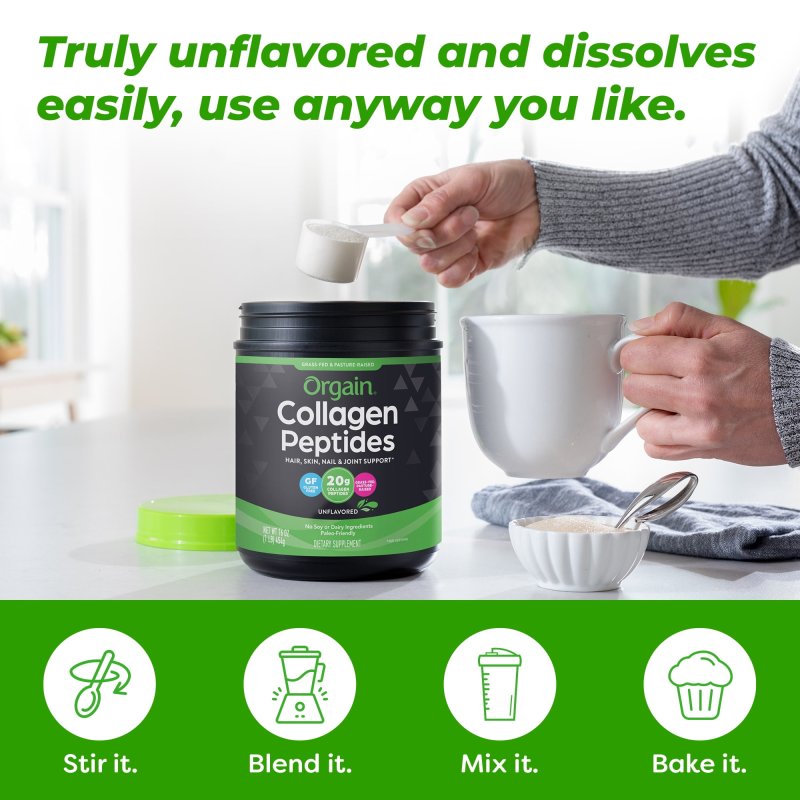 ORGAIN GRASS FED 20G COLLAGEN PEPTIDES POWDER UNFLAVORED 1LB