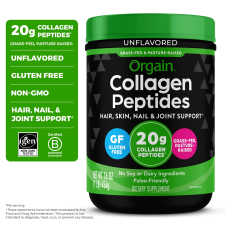 ORGAIN HYDROLYZED GRASS FED COLLAGEN PEPTIDES POWDER 20G UNFLAVORED 1LB