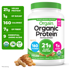 ORGAIN ORGANIC VEGAN 21G PROTEIN POWDER PLANT BASED SHAKE DRINK PEANUT BUTTER 2.03LB
