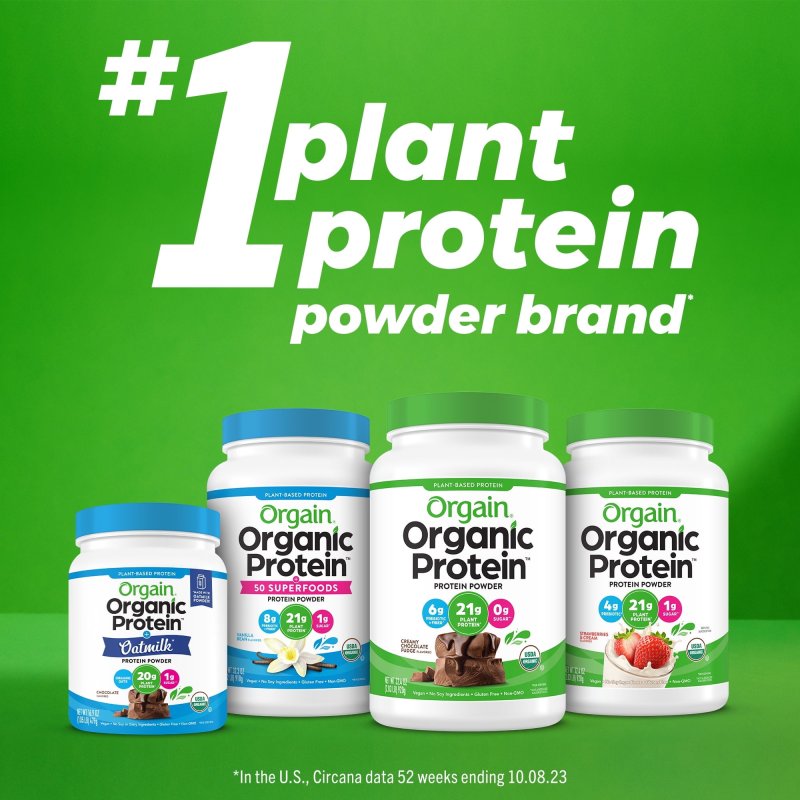 ORGAIN ORGANIC VEGAN MEAL REPLACEMENT POWDER 20G PLANT BASED PROTEIN CHOCOLATE 2.01LB