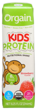 ORGANIC KIDS STRAWBERRY PROTEIN SHAKE 8.25 FL OZ