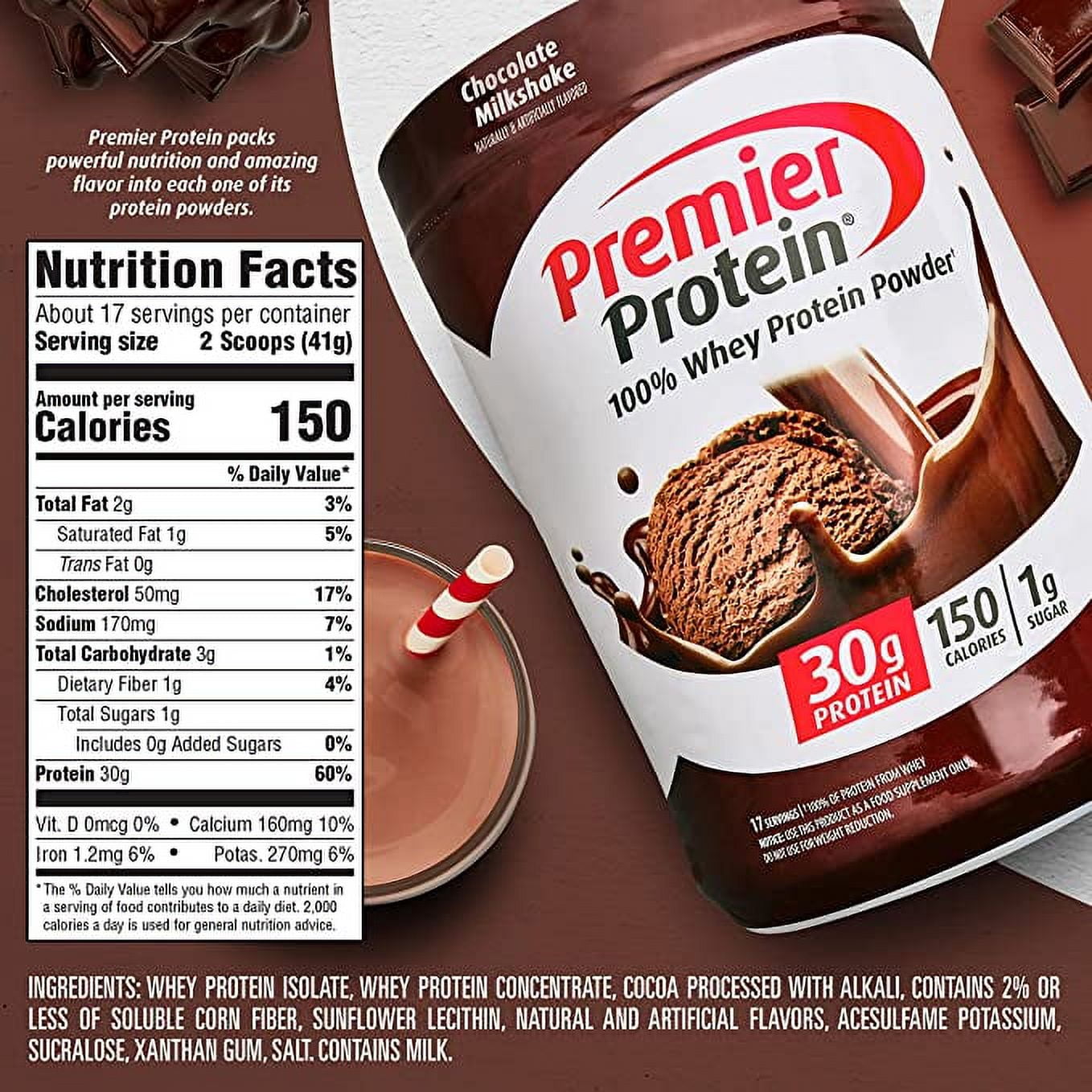 PREMIER PROTEIN CHOCOLATE WHEY POWDER 24.5 OZ
