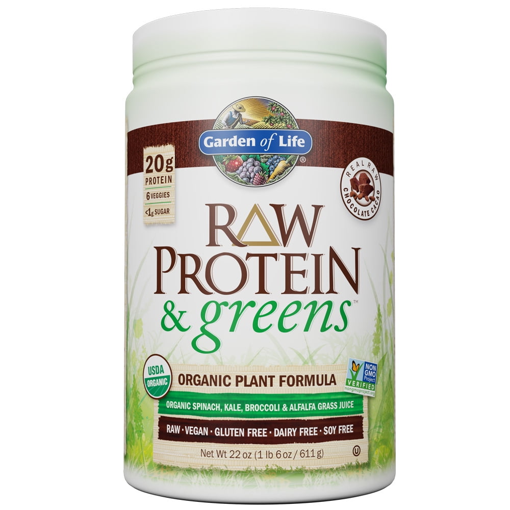GARDEN OF LIFE RAW PROTEIN GREENS CHOCOLATE 20G PROTEIN 1.4LB 22.0OZ
