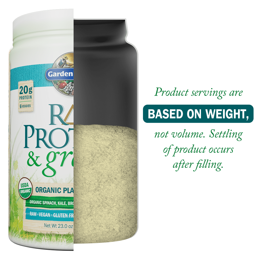 GARDEN OF LIFE RAW PROTEIN GREENS POWDER LIGHTLY SWEET 20G PROTEIN 1.4LB 23.0OZ"
