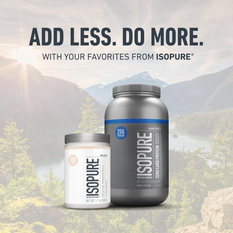 ISOPURE CREATINE MONOHYDRATE UNFLAVORED 1.1 LB FOR ENHANCED PERFORMANCE AND MUSCLE GROWTH