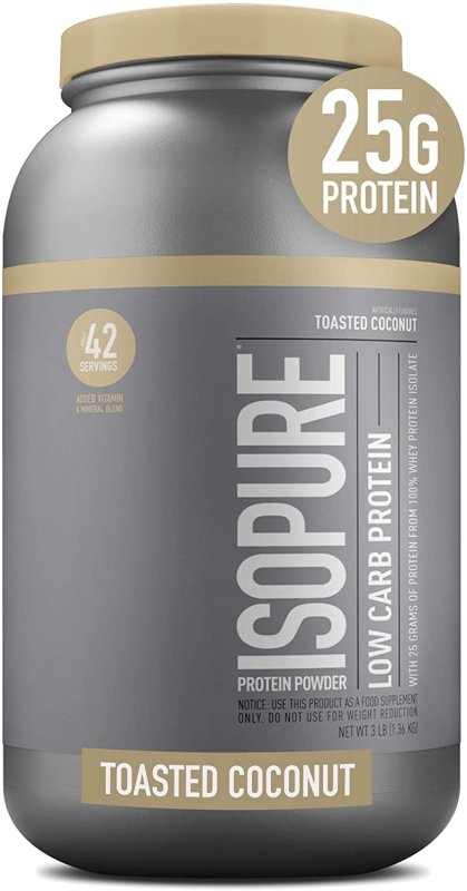 ISOPURE LOW CARB TOASTED COCONUT PROTEIN POWDER 3 LB 1.36 KG