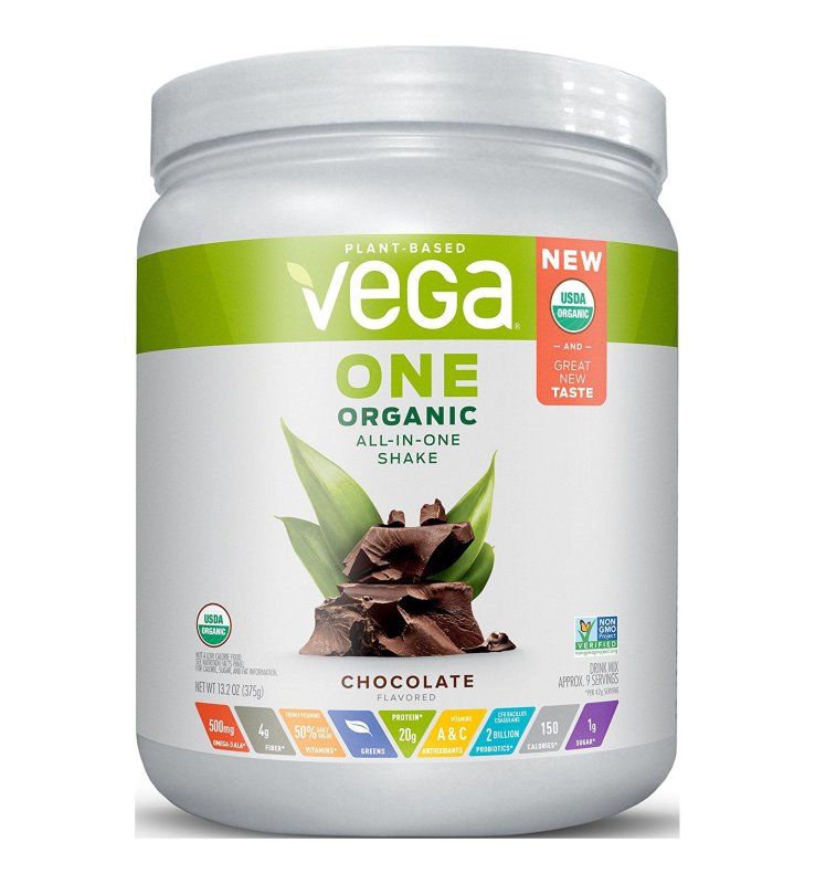 VEGA ONE ORGANIC CHOCOLATE PLANT PROTEIN POWDER - 13.2 OZ