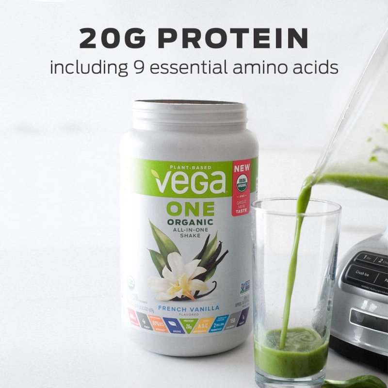VEGA ONE ORGANIC CHOCOLATE PLANT PROTEIN POWDER - 13.2 OZ