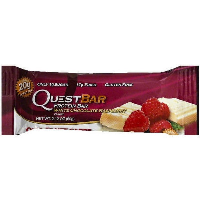 QUEST WHITE CHOCOLATE RASPBERRY PROTEIN BAR 20G PROTEIN 12 CT