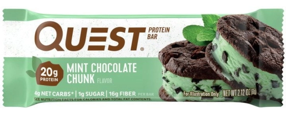 QUEST MINT CHOCOLATE CHUNK PROTEIN BAR 20G PROTEIN 1 CT
