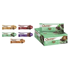 QUEST CHOCOLATE LOVERS MINT CHOCOLATE CHUNK PROTEIN BARS VARIETY PACK 12 COUNT - HIGH PROTEIN GLUTEN FREE PACKAGING VARIES