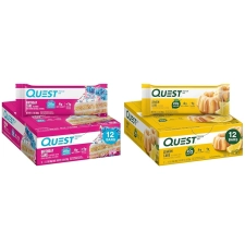 QUEST BIRTHDAY CAKE & LEMON CAKE PROTEIN BARS 12 COUNT HIGH PROTEIN LOW CARB GLUTEN FREE KETO FRIENDLY