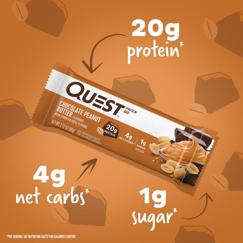QUEST CHOCOLATE PEANUT BUTTER BLUEBERRY MUFFIN PROTEIN BARS HIGH PROTEIN LOW CARB GLUTEN FREE KETO FRIENDLY 12 COUNT PACKAGING MAY VARY