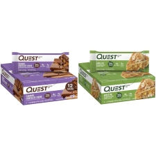 QUEST NUTRITION CARAMEL CHOCOLATE CHUNK & APPLE PIE PROTEIN BARS - HIGH PROTEIN, LOW CARB, GLUTEN FREE - 20G PROTEIN, 4G NET CARBS, 2G SUGAR - PACKAGING MAY VARY
