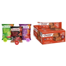 QUEST TORTILLA STYLE PROTEIN CHIPS CHILI LIME HOT SPICY SPICY SWEET CHILI VARIETY PACK 12 COUNT