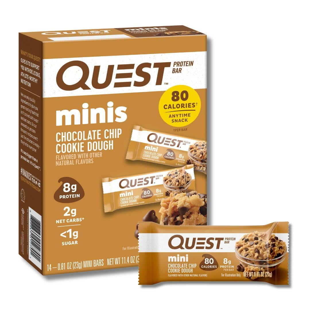 QUEST MINI PROTEIN BARS & VITAFUSION SUGAR FREE FIBER GUMMIES - 14CT PROTEIN BARS & 90CT FIBER SUPPLEMENTS