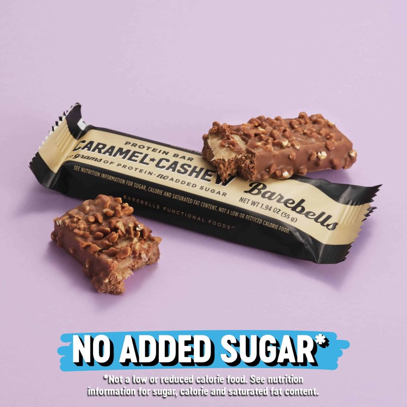 BAREBELLS PROTEIN BARS 20G PROTEIN 1.9OZ CARAMEL CASHEW 24 COUNT