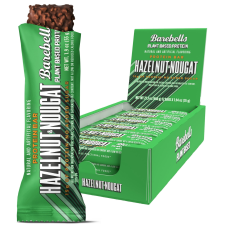 BAREBELLS HAZELNUT NOUGAT VEGAN PROTEIN BARS 15G HIGH PROTEIN 1.9OZ 12 COUNT