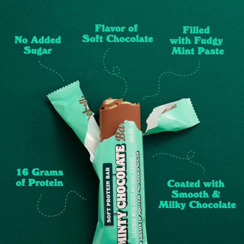 BAREBELLS MINTY CHOCOLATE HIGH PROTEIN BARS 16G PROTEIN 1.9OZ 12-PACK