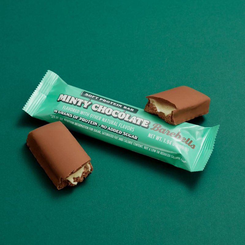 BAREBELLS MINTY CHOCOLATE HIGH PROTEIN BARS 16G PROTEIN 1.9OZ 12-PACK