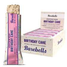 BAREBELLS BIRTHDAY CAKE PROTEIN BARS 20G HIGH PROTEIN 1.9OZ 12 COUNT