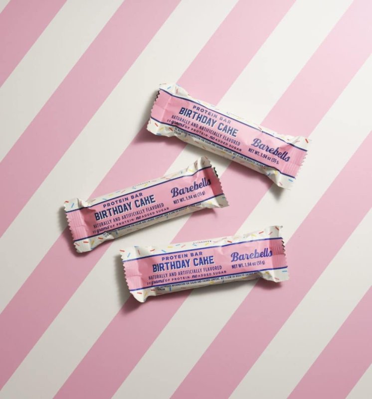 BAREBELLS BIRTHDAY CAKE PROTEIN BARS 20G HIGH PROTEIN 1.9OZ 12 COUNT