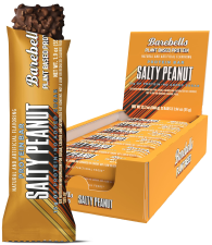 BAREBELLS VEGAN PROTEIN BAR AIF4 SALTY PEANUT 12 COUNT PLANT BASED HIGH PROTEIN SNACKS 15G CHOCOLATE 1G SUGAR