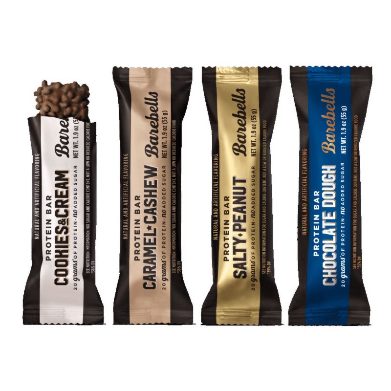 BAREBELLS PROTEIN BARS 20G HIGH PROTEIN 1.9OZ BARS VARIETY PACK 24 COUNT