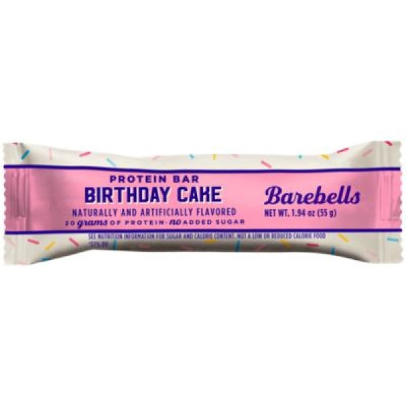 BAREBELLS BIRTHDAY CAKE PROTEIN BAR 12 BARS FOR HEALTHY SNACKING AND ENERGY BOOST