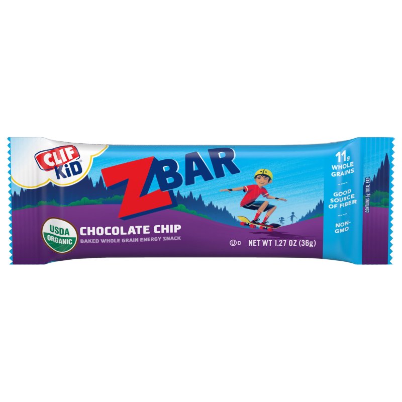 ZBAR ORGANIC CHOCOLATE CHIP SOFT BAKED SNACK BARS NON-GMO 11G WHOLE GRAINS USDA CERTIFIED 6 PACK