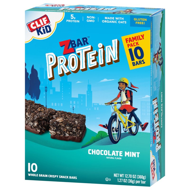 ZBAR PROTEIN CHOCOLATE MINT CRISPY SNACK BARS ORGANIC OATS NON GMO 5G PROTEIN GLUTEN FREE PROTEIN BARS 10 PACK