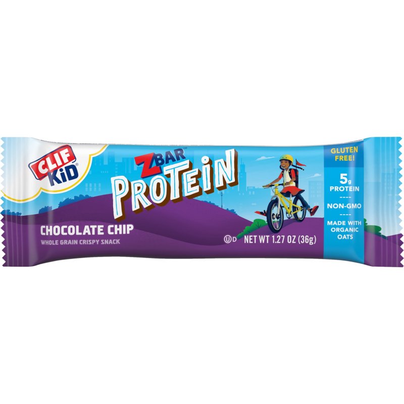 ZBAR ORGANIC CHOCOLATE CHIP CRISPY SNACK BARS WITH 5G PROTEIN - NON-GMO & GLUTEN FREE (10 PACK)