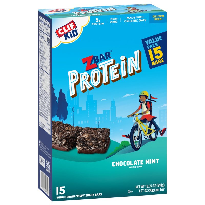ZBAR PROTEIN CHOCOLATE MINT CRISPY SNACK BARS ORGANIC OATS NON-GMO 5G PROTEIN GLUTEN FREE 15 PACK