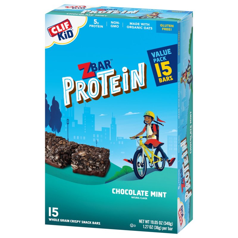 ZBAR PROTEIN CHOCOLATE MINT CRISPY SNACK BARS ORGANIC OATS NON-GMO 5G PROTEIN GLUTEN FREE 15 PACK