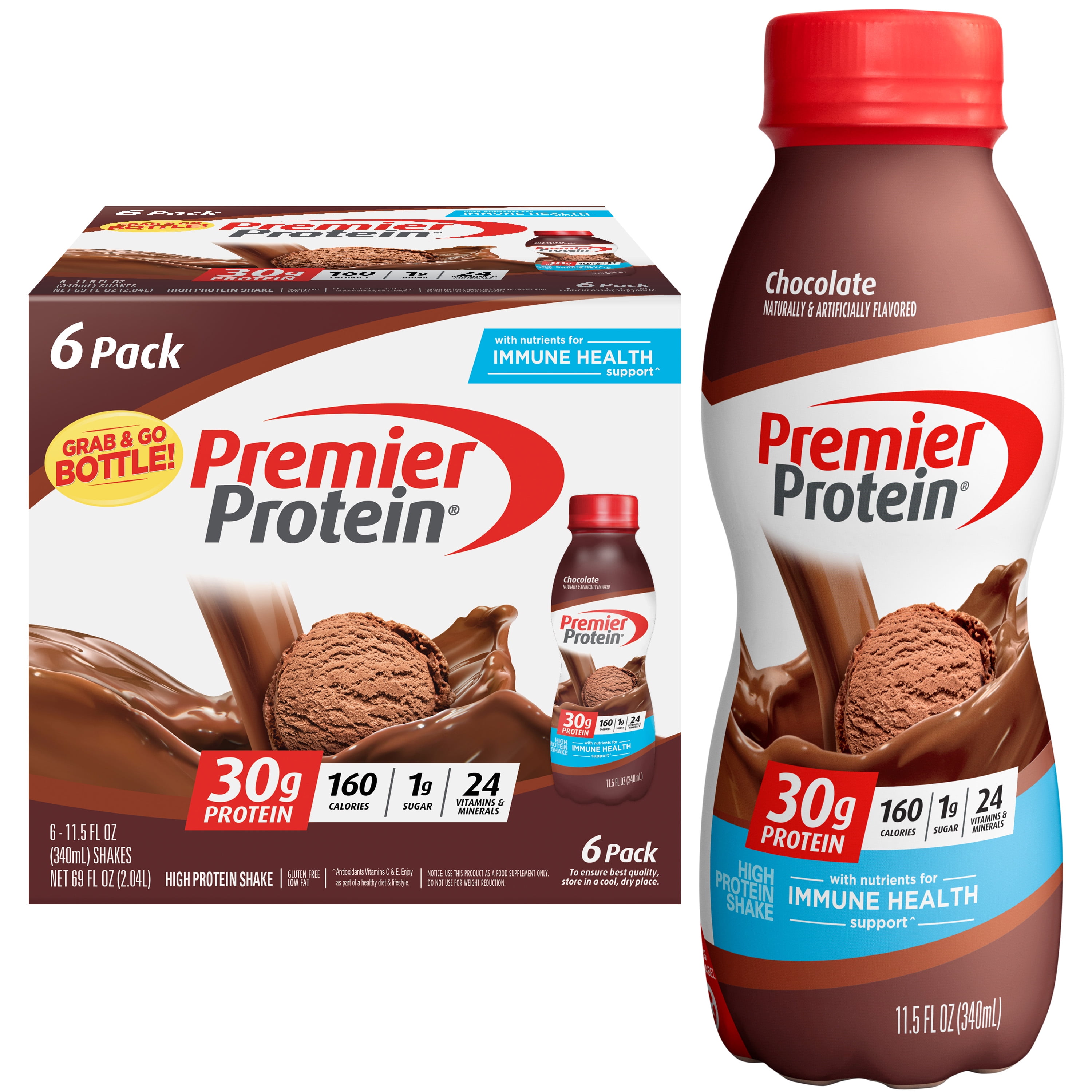 PREMIER PROTEIN SHAKE CHOCOLATE 30G PROTEIN 115 FL OZ 6 CT