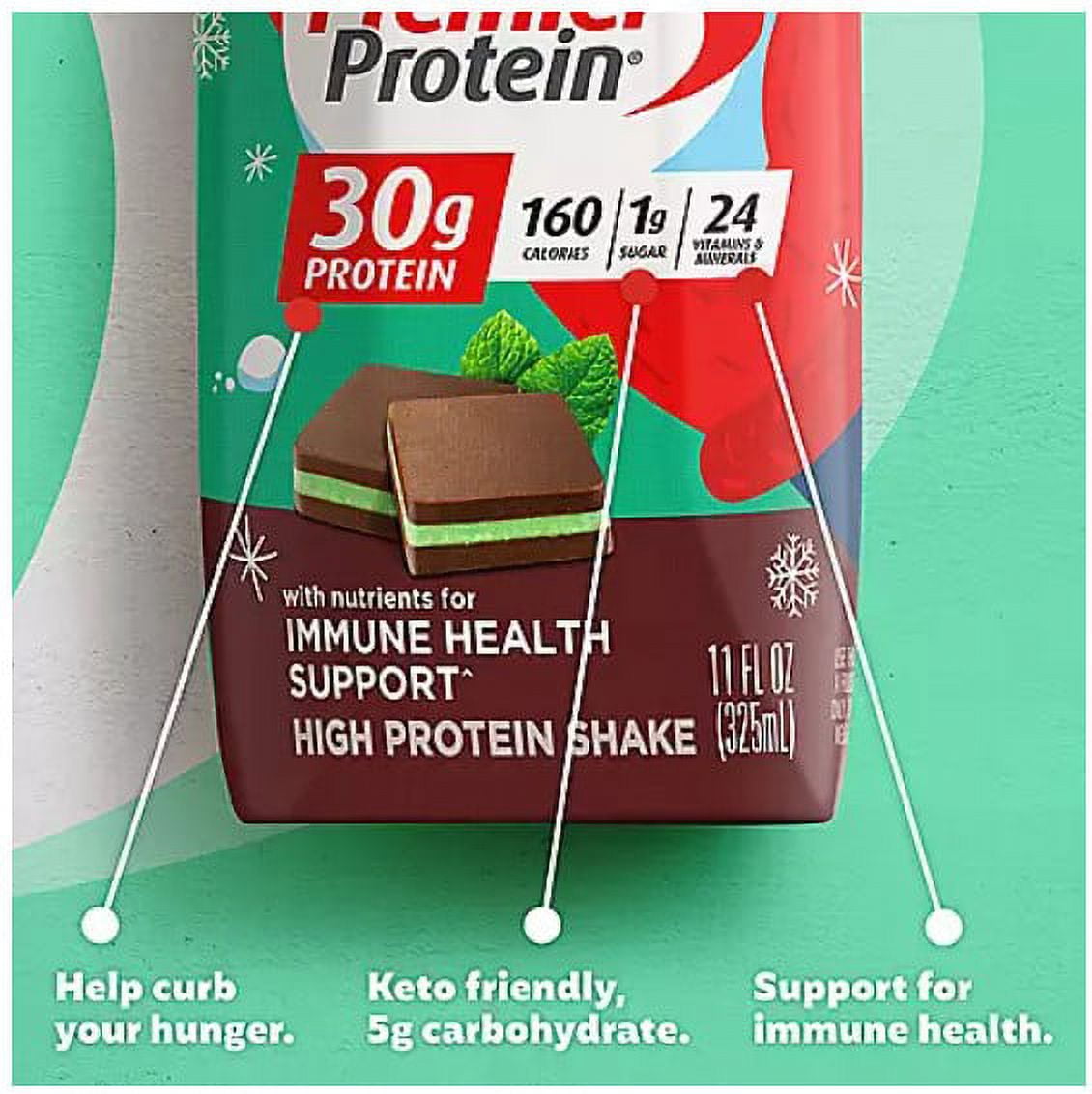 PREMIER PROTEIN 30G HIGH PROTEIN SHAKE WINTER MINT CHOCOLATE 11 FL. OZ. 15 PK
