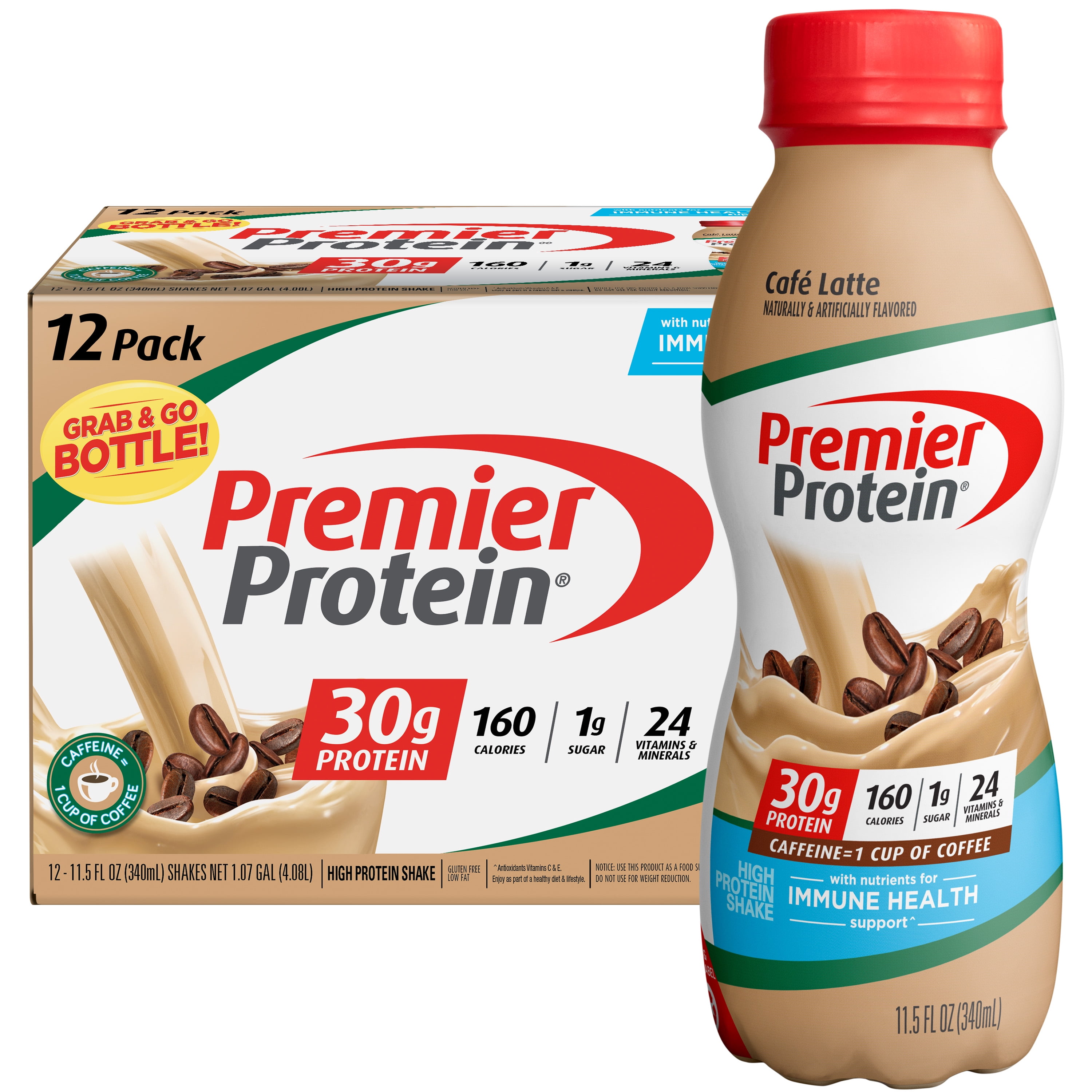 PREMIER PROTEIN SHAKE CAFé LATTE 30G PROTEIN 115 FL OZ 12 CT