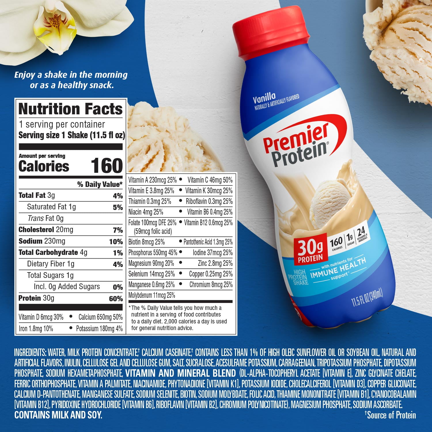 PREMIER PROTEIN SHAKE VANILLA 30G PROTEIN 115 FL OZ 12 CT