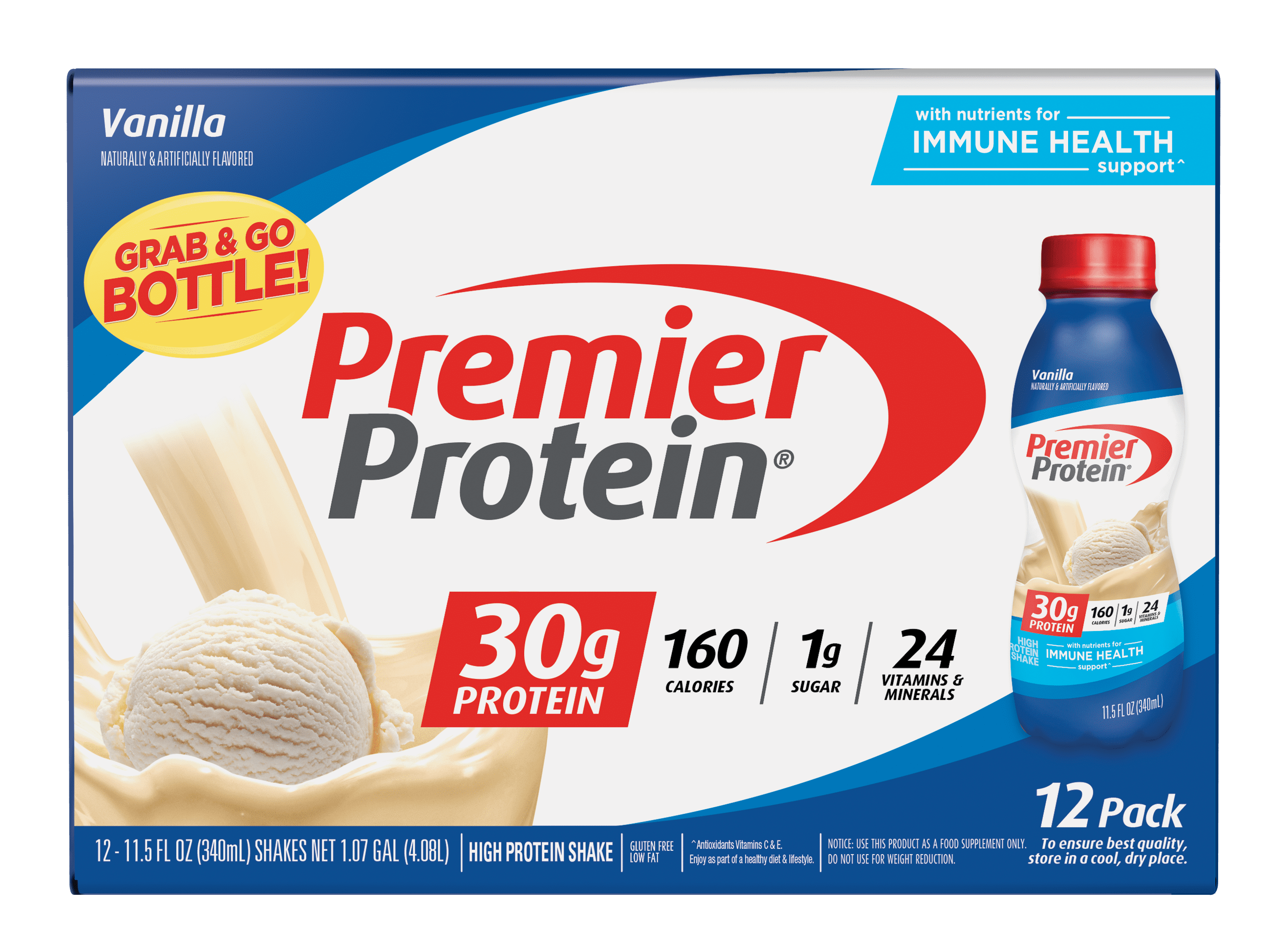 PREMIER PROTEIN SHAKE VANILLA 30G PROTEIN 115 FL OZ 12 CT