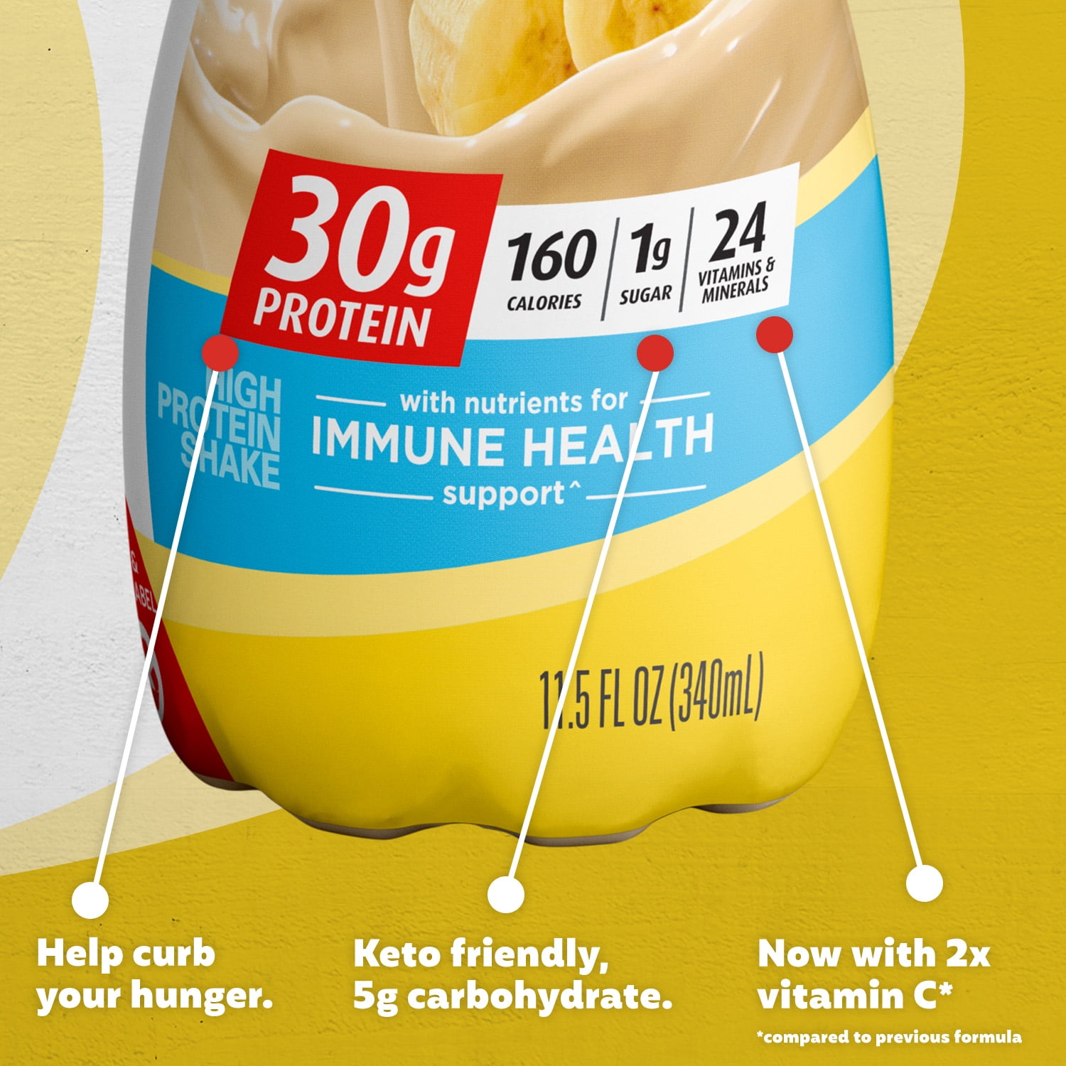 PREMIER PROTEIN SHAKE BANANAS CREAM 30G PROTEIN 115 FL OZ 12 CT