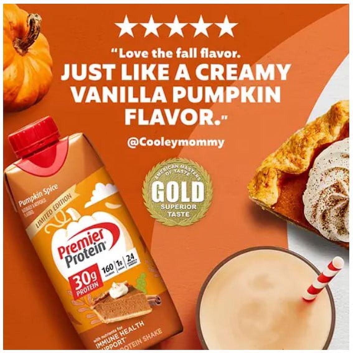 PREMIER PROTEIN 30G HIGH PROTEIN SHAKE PUMPKIN SPICE 11 FL. OZ. 15 PK