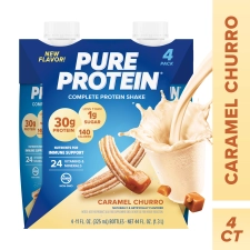 PURE PROTEIN CARAMEL CHURRO COMPLETE PROTEIN SHAKE 30G PROTEIN 11 FL OZ 4 CT