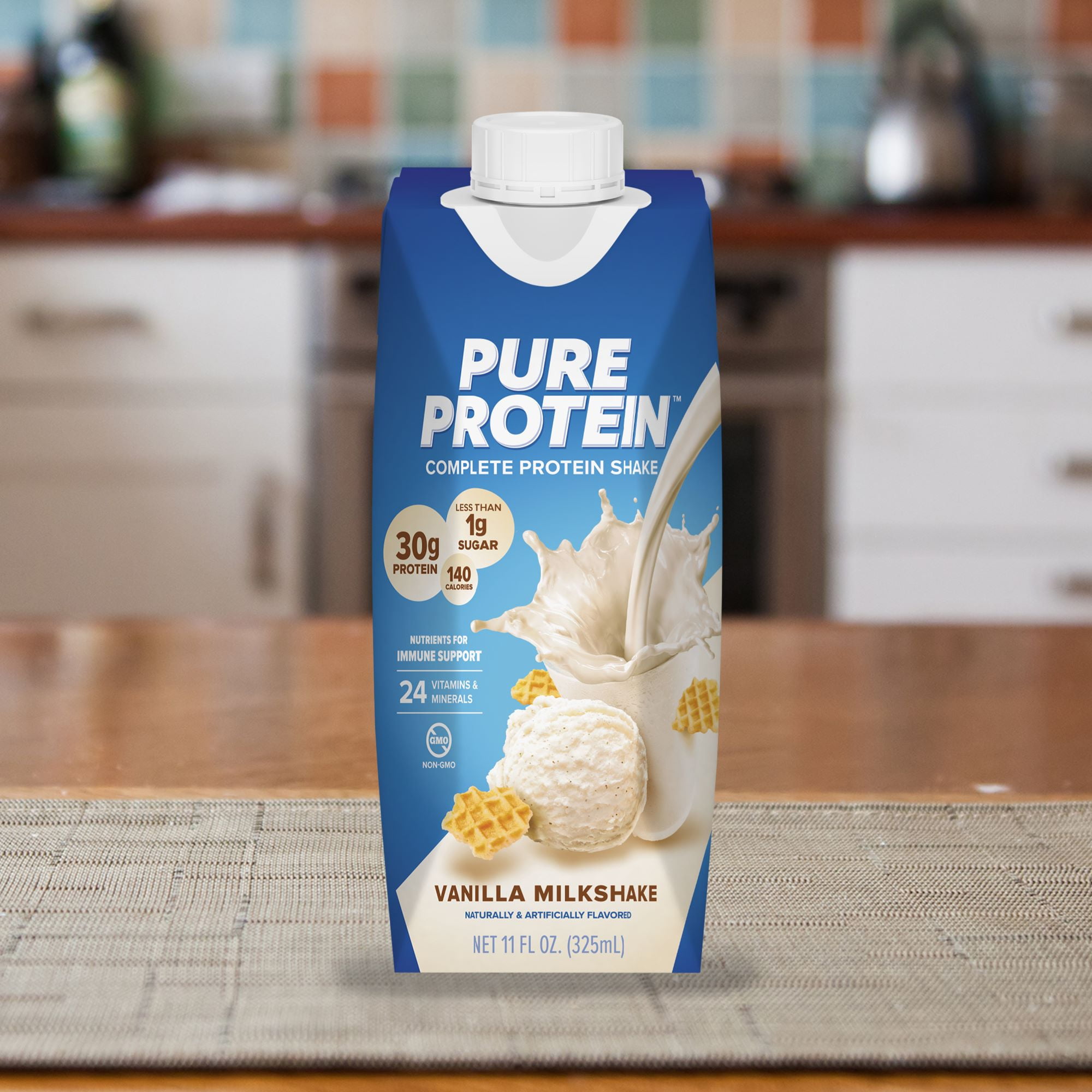 PURE PROTEIN SHAKE 30G PROTEIN GLUTEN FREE 11 FL OZ 4 PACK VANILLA MILKSHAKE