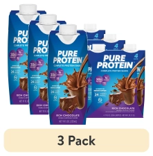 PURE PROTEIN SHAKE RICH CHOCOLATE 30G PROTEIN GLUTEN FREE 11 FL OZ 4 COUNT 3 PACK