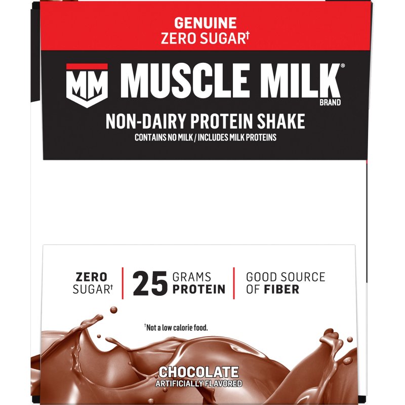 MUSCLE MILK GENUINE CHOCOLATE PROTEIN SHAKE 11 FL OZ CARTON 12 PACK